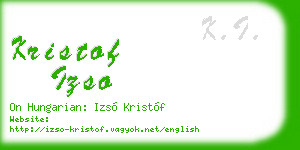 kristof izso business card