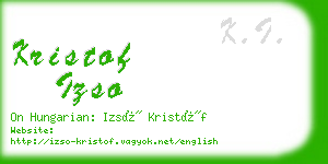 kristof izso business card